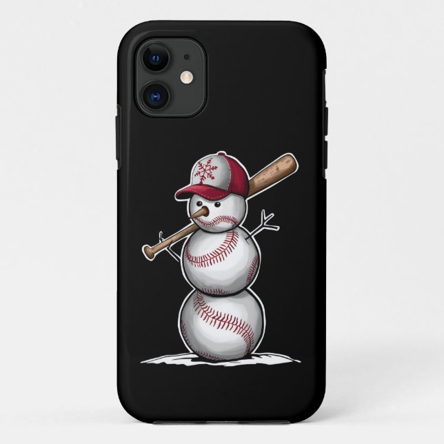 Baseball Snowman Balls Schnee Weihnachten Weihnach Case-Mate iPhone Hülle (Rückseite)
