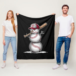 Baseball Snowman Balls Schnee Weihnachten Weihnach Fleecedecke