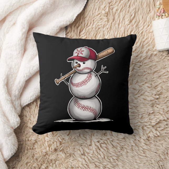 Baseball Snowman Balls Schnee Weihnachten Weihnach Kissen (Decke)