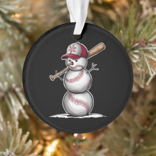 Baseball Snowman Balls Schnee Weihnachten Weihnach Ornament
