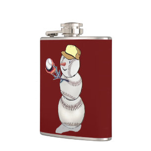Baseball Snowman Flachmann