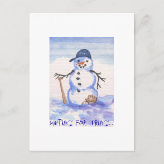 Baseball Snowman Postkarte