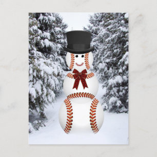 Baseball Snowman Postkarte