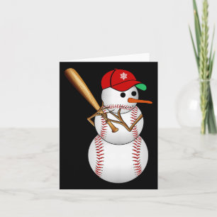 Baseball Snowman Schnee Weihnachten Weihnachten We Karte