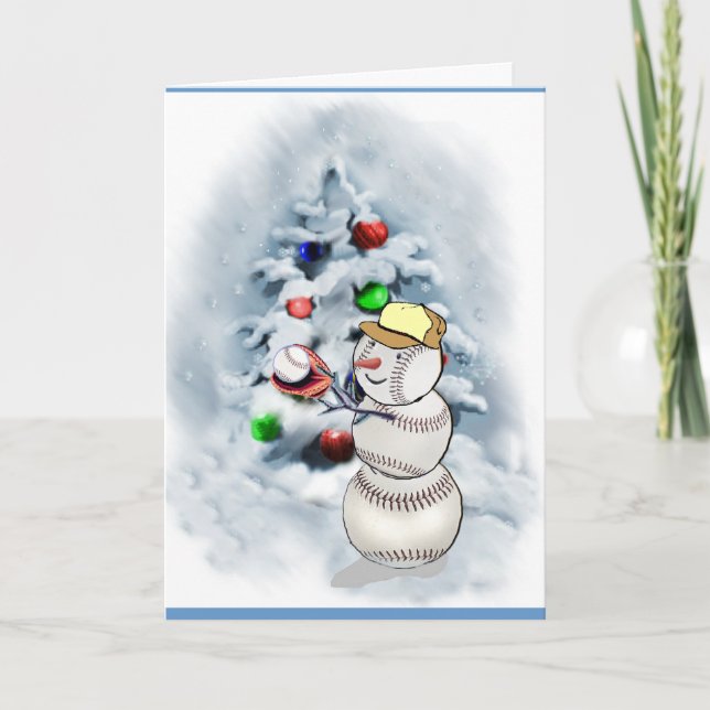 Baseball Snowman Weihnachten (Vorderseite)