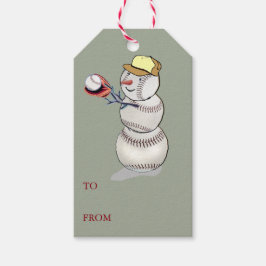 Baseball Snowman Weihnachten Geschenkanhänger