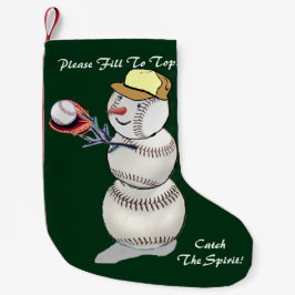 Baseball Snowman Weihnachten Kleiner Weihnachtsstrumpf