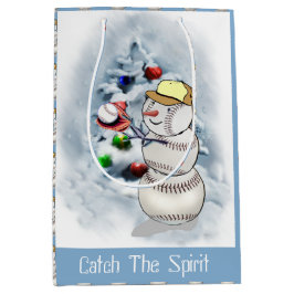 Baseball Snowman Weihnachten Mittlere Geschenktüte