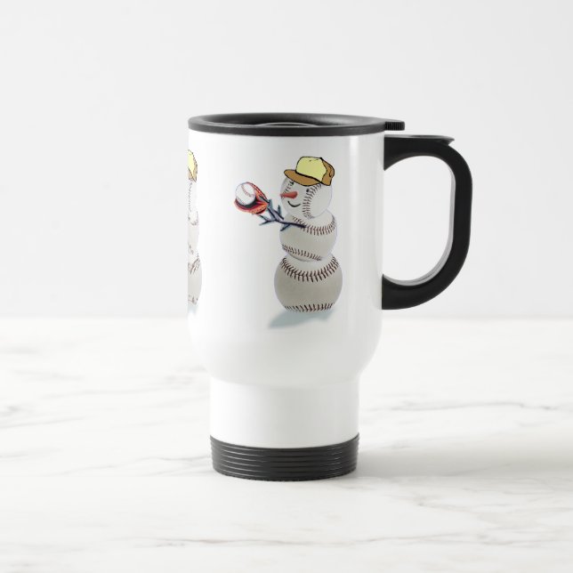 Baseball Snowman Weihnachten Reisebecher (Rechts)