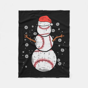 Baseball Snowman Weihnachten Weihnachten Sportboar Fleecedecke