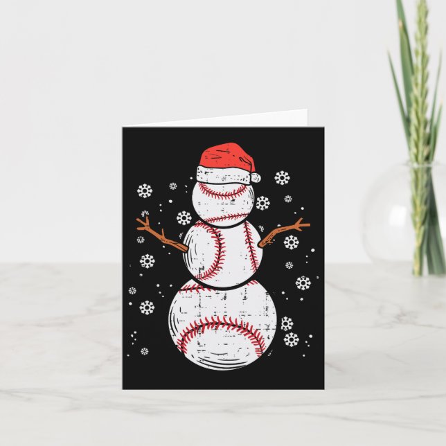 Baseball Snowman Weihnachten Weihnachten Sportboar Karte (Vorderseite)