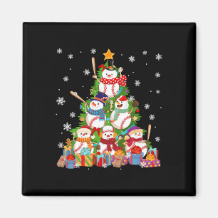 Baseball Snowman Weihnachtsbaum Pitchers Catchers Magnet