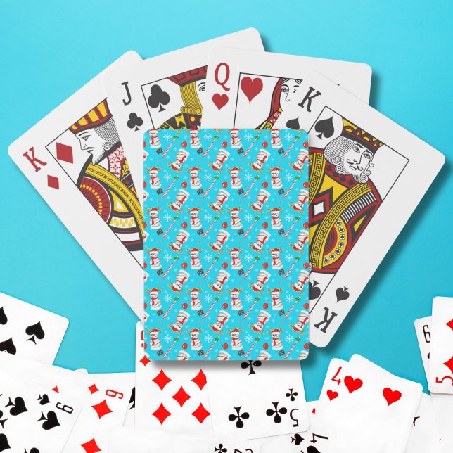 Baseball Snowman Weihnachtsfeier Muster Spielkarten (Von Creator hochgeladen)