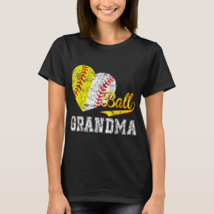Baseball Softball Ball Herz Großmutter Muttertag T-Shirt