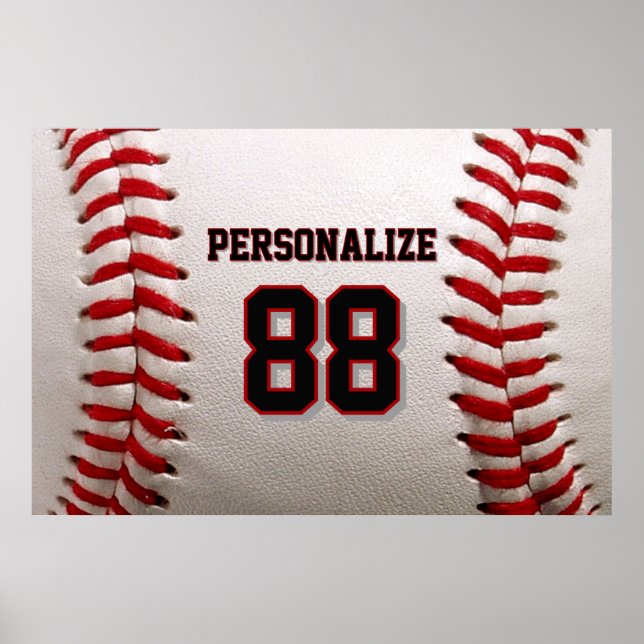 Baseball Softball Benutzerdefinierter Name und Num Poster (Vorne)
