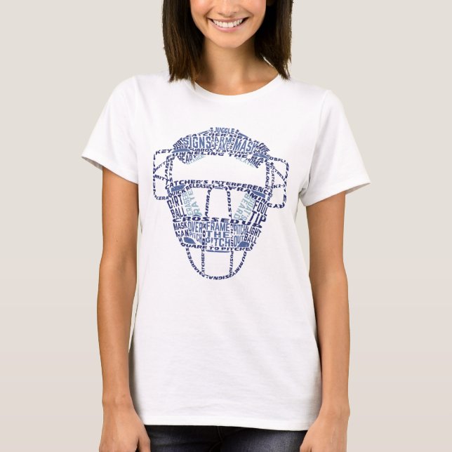 Baseball Softball Catchers Maske T-Shirt (Vorderseite)