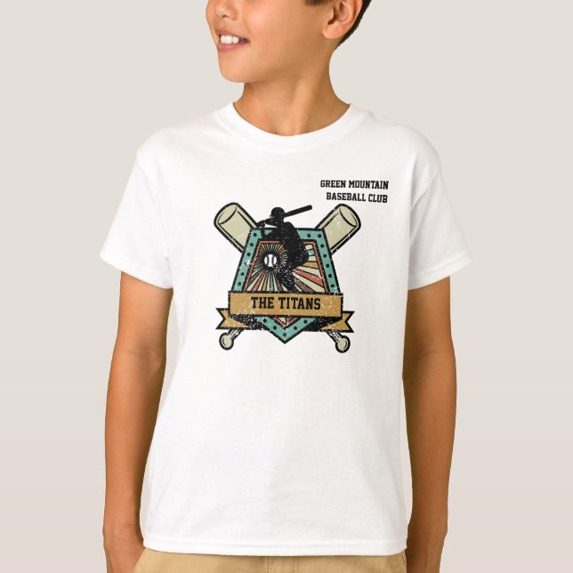 Baseball Softball Club Mannschaftsliga Name Nummer T-Shirt (Vorderseite)
