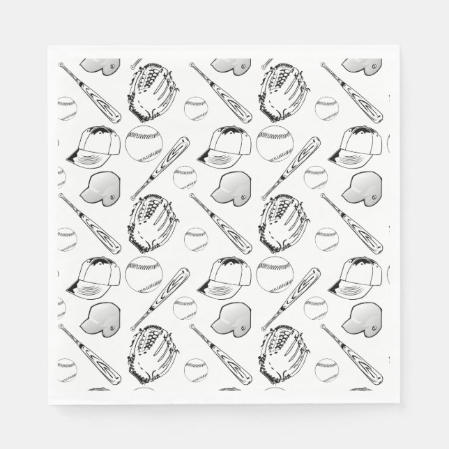 Baseball/Softball Collage Napkins Serviette (Vorderseite)