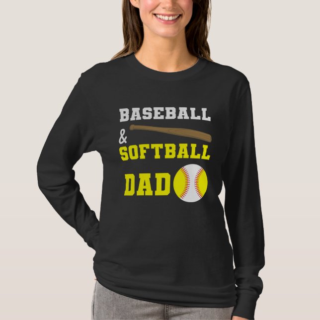 Baseball & Softball Dad Fathers day for dads T-Shirt (Vorderseite)