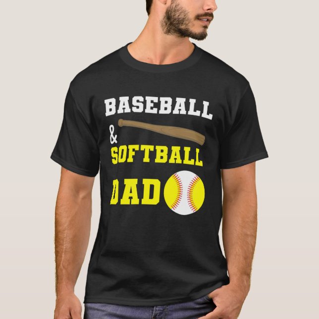 Baseball & Softball Dad Fathers day for dads T-Shirt (Vorderseite)