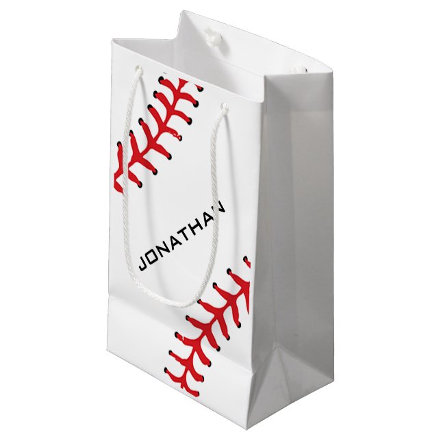Baseball Softball Design Geschenktasche Kleine Geschenktüte (Vorderseite Schrägansicht)