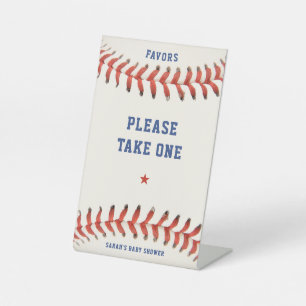 Baseball Softball Gastgeschenk Nimm eine Babydusch Sockelschild