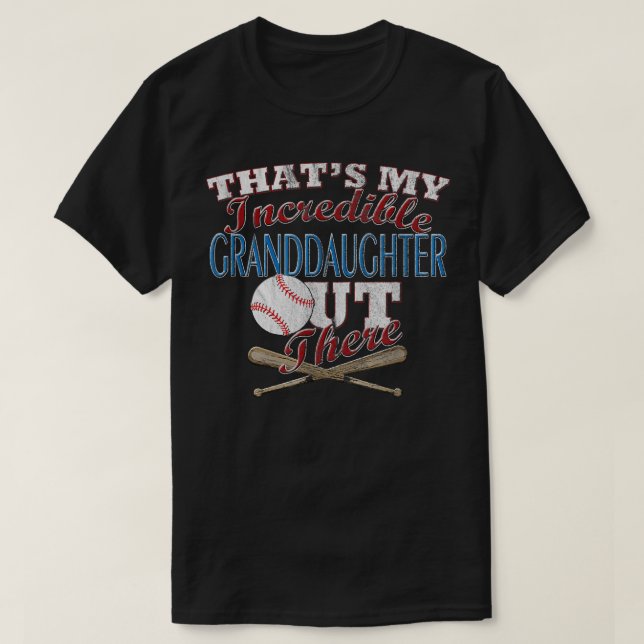 Baseball & Softball Großtochter, Großmutter & Groß T-Shirt (Design vorne)
