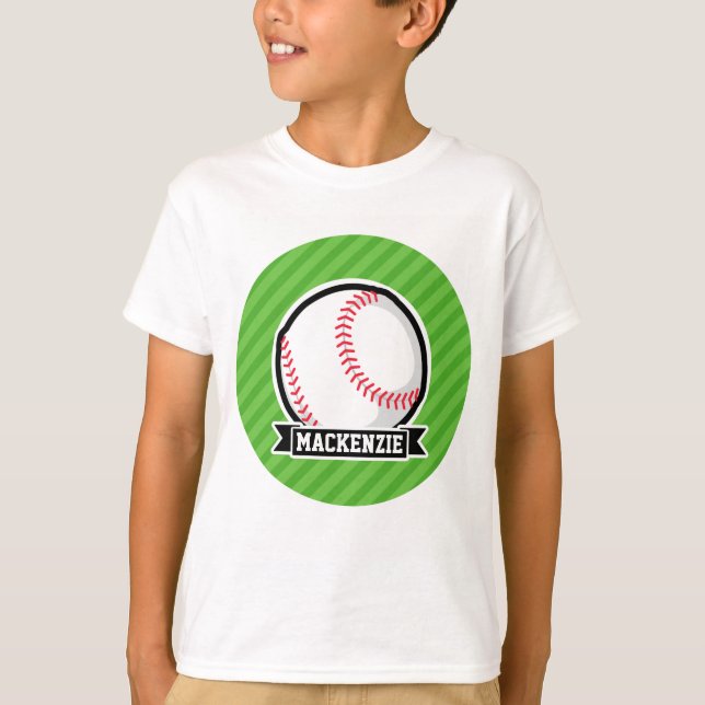 Baseball, Softball; Grüne Streifen T-Shirt (Vorderseite)