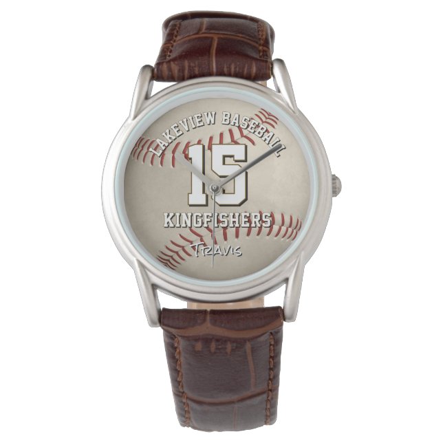 Baseball/Softball-Mannschaftsname personalisiert Armbanduhr (Vorderseite)
