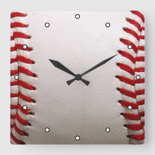 Baseball Softball mit Punkten Quadratische Wanduhr