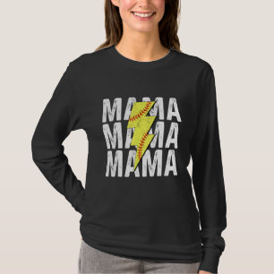 Baseball Softball-Mutter-Leben Spiel-Tag-Mama Mutt T-Shirt