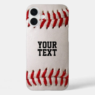 Baseball Softball Nähen Benutzerdefinierter Text iPhone 16 Plus Hülle