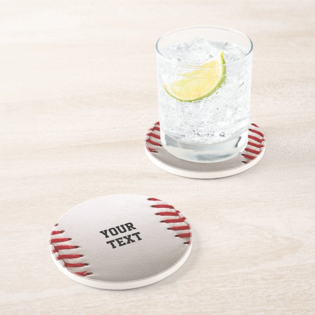 Baseball Softball Nähen Benutzerdefinierter Text Getränkeuntersetzer (Seite)