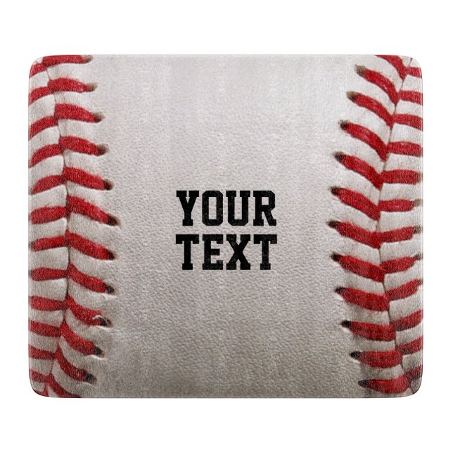 Baseball Softball Nähen Benutzerdefinierter Text Schneidebrett (Vorderseite)