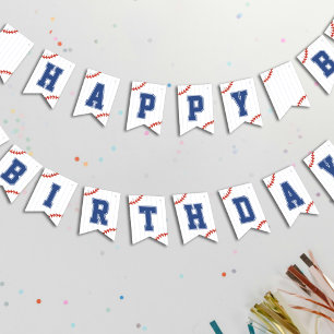 Baseball Softball Pinstripe Happy Geburtstag Party Wimpelkette