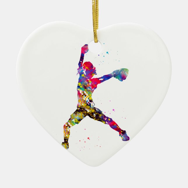 Baseball Softball Pitcher Keramik Ornament (Vorne)