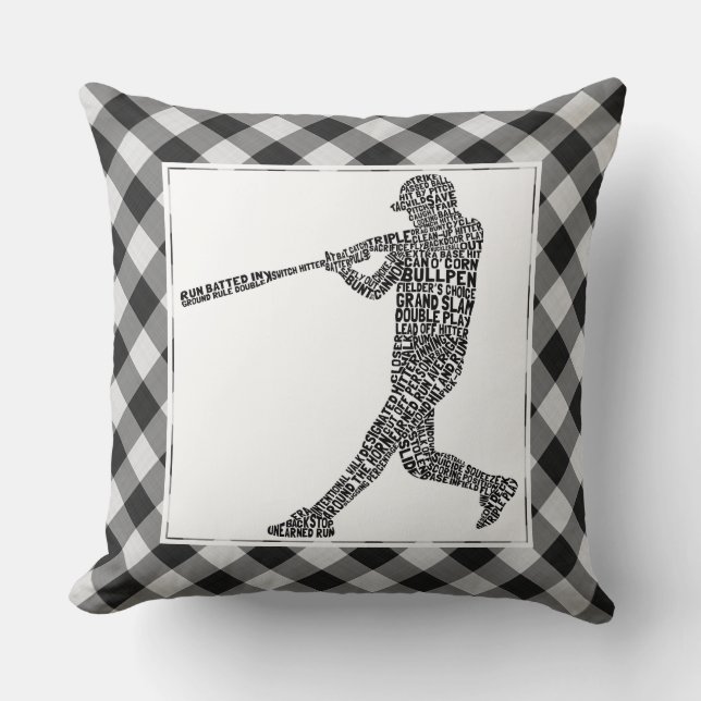 Baseball Softball Player Art Kissen (Vorderseite)