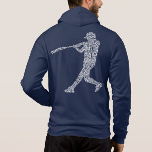 Baseball Softball Player Word Art Words Hoodie