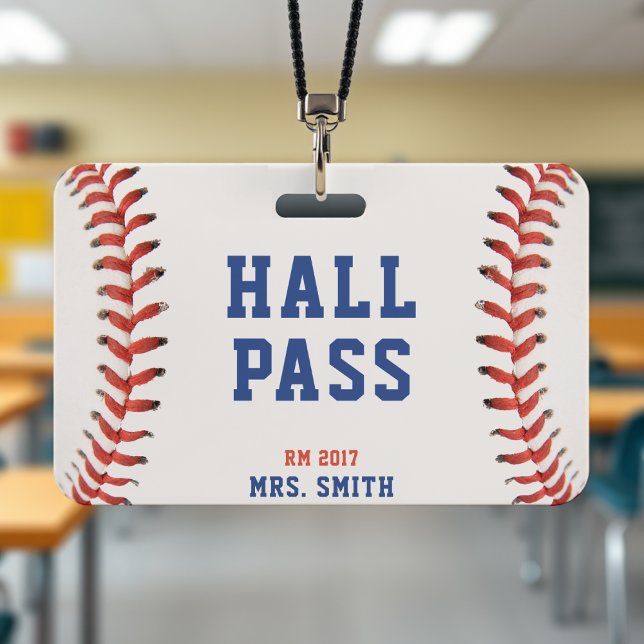Baseball Softball School Teacher Student Hall Pass Ausweis (Baseball Softball School Teacher Student Hall Pass Badge
)