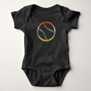 Baseball Softball Silhouette Retro Sports Baby Strampler