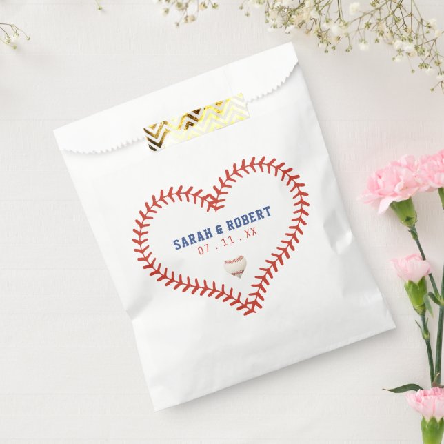Baseball Softball Sport Heart Stitches Wedding Geschenktütchen (Versiegelt)