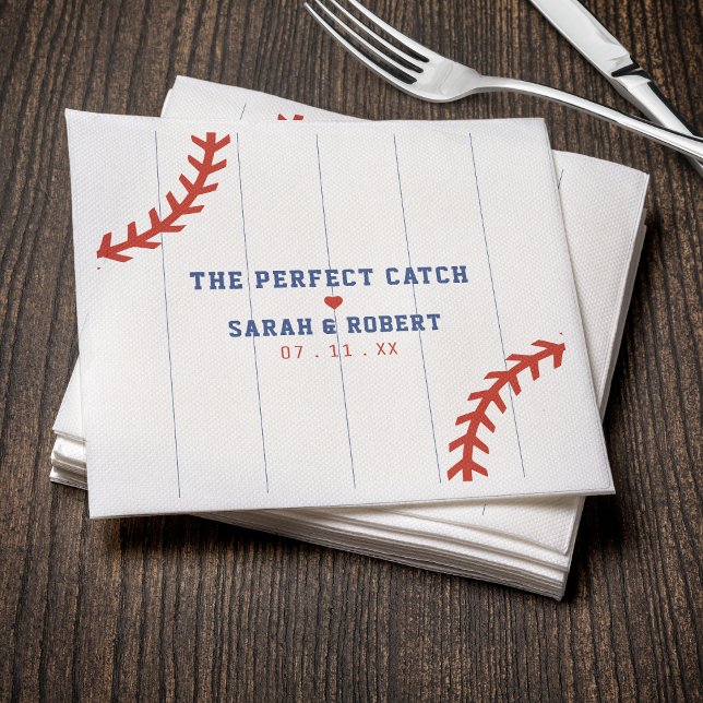 Baseball Softball Sport Herz Pinstripe Hochzeit Serviette (Baseball Softball Sport Heart Pinstripe Wedding Napkins
)