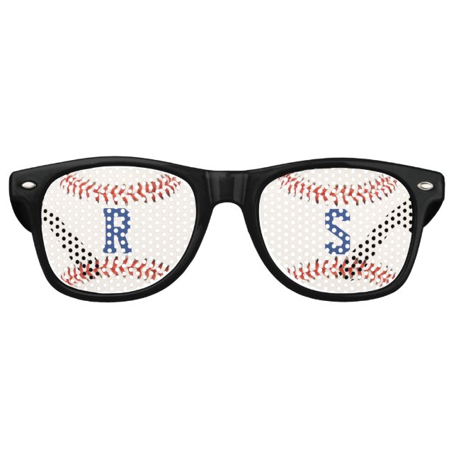 Baseball Softball Sport Monogram Partybrille (Vorderseite)