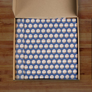 Baseball Softball Sport Muster Red White & Blue Seidenpapier