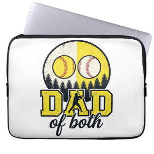 Baseball Softball Vater von Beiden Vintage Vektor  Laptopschutzhülle