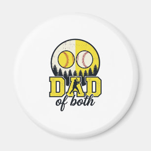 Baseball Softball Vater von Beiden Vintage Vektor  Magnet