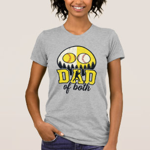 Baseball Softball Vater von Beiden Vintage Vektor  T-Shirt