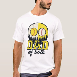 Baseball Softball Vater von Beiden Vintage Vektor  T-Shirt