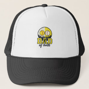 Baseball Softball Vater von Beiden Vintage Vektor Truckerkappe