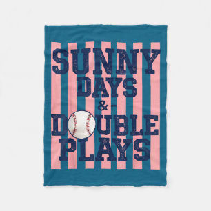 Baseball sonnige Tage Doppelschläge Mädchen Spielt Fleecedecke